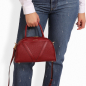 Preview: Henkeltasche als Crossbody Tasche aus Nappaleder Weinrot